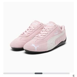 Puma Women's Light Pink Suede Sneakers with White Formstrip